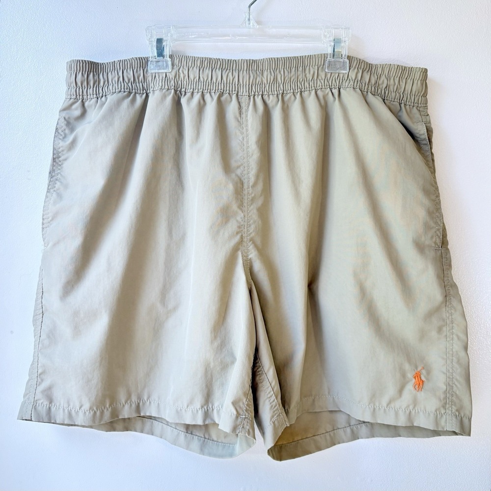Polo Ralph Lauren Men's Swim Shorts XL Kahki Pony Preppy Beach Pool